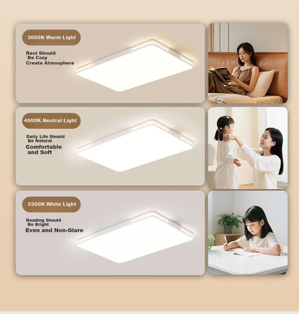 Kuka LED Ceiling Light Eye Protection Cree Source Living Room Bedroom Lighting Three-Bedroom Two-Living Room Set [Installation Included] 28