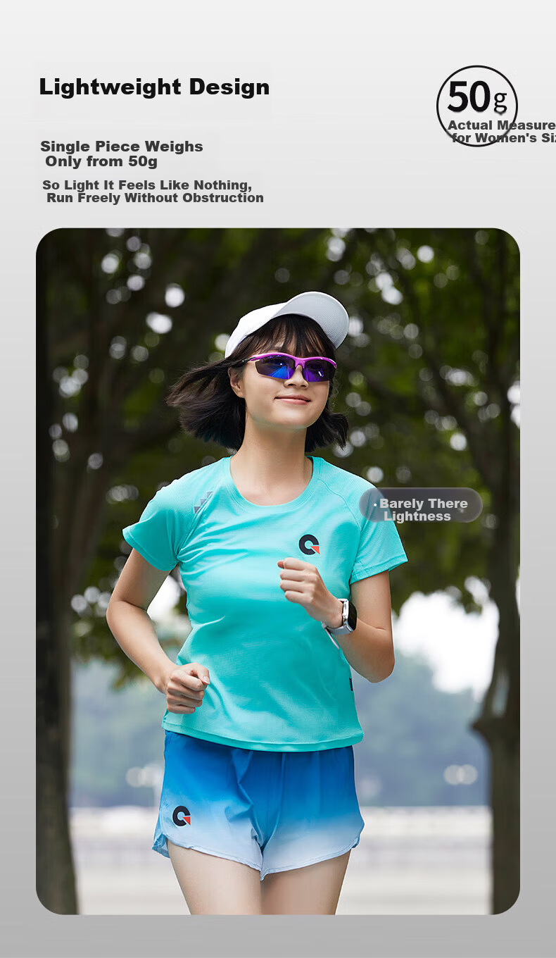 Guofan Summer Lightweight Breathable Sweat-Absorbing Quick-Dry Marathon Running Sports T-Shirt Short Sleeve Unisex Fitness Outdoor Top 4