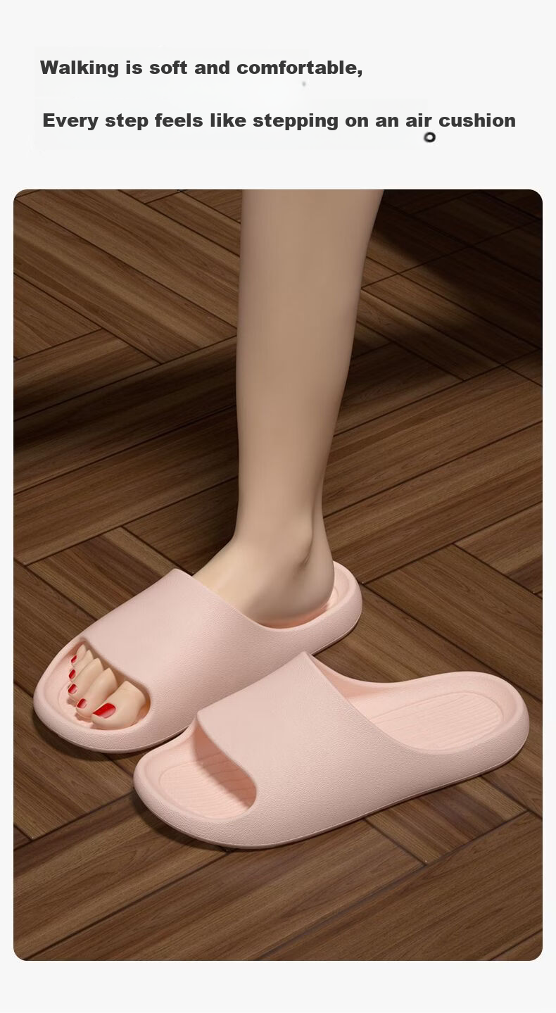 ABFE Men's Soft Sole Shower Slippers Home Non-Slip Indoor Bathroom Couple Slippers Women's Pink Size 36-37 12