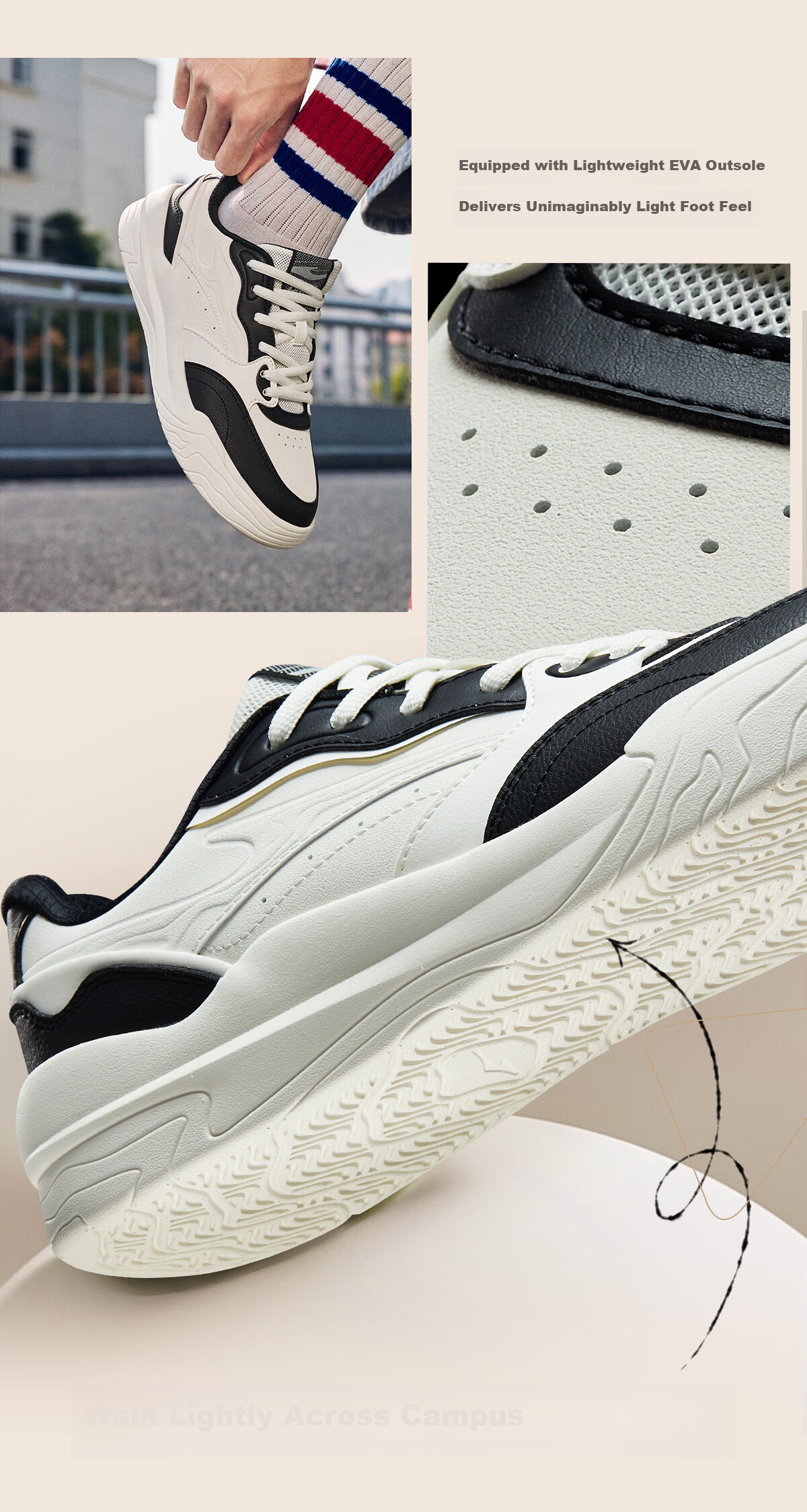 ERKE Men's Sneakers 2026 New Lightweight Casual White Shoes Sports Shoes Yangfan 2 6