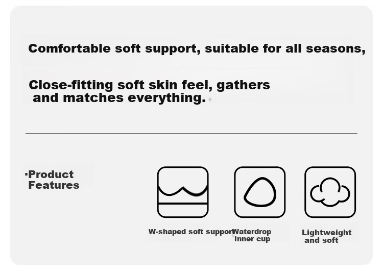 FitonTon 2-Pack High School Student Summer Semi-Fixed Youth Development Seamless Lift Anti-Sagging Girl's Vest Bra 2