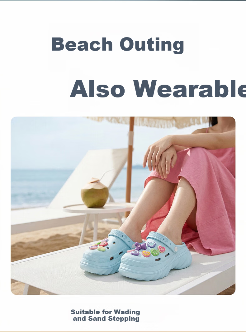 Seven Color Spinning Women's Summer Hollow Out Shoes Height Increasing Slimming Outdoor Non-Slip Nurse Surgical Room Slippers Blue Size 40-41 5