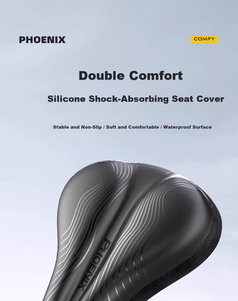Phoenix Bicycle Seat Cover, Ultra-Soft, Silicone, Thickened, Universal for Mountain And Road Bikes, Soft Cushion Pad 1
