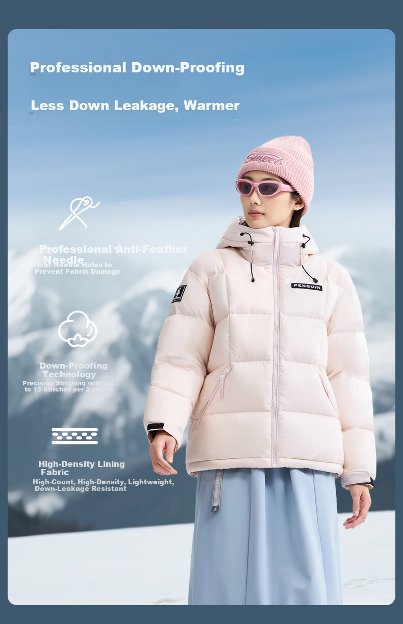 Penguin Camel Collaboration "Thermal" Unisex Outdoor Thickened Hooded Down Jacket M34CR07725 23