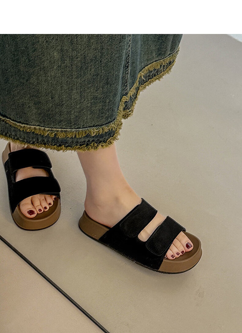 YUZHAOLIN Women's Birkenstock Style Summer Fashion Fairy Casual Thick Sole Slide Sandals 12