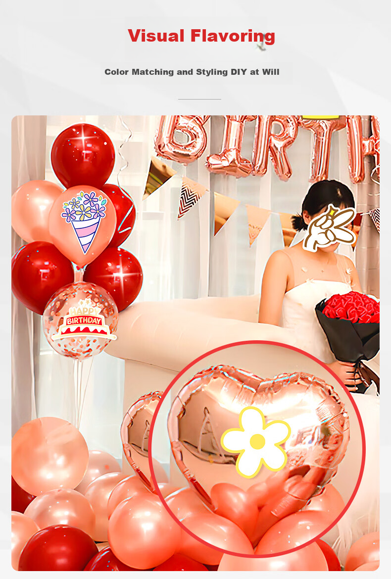 Xinyue 18th Birthday Scene Decoration for Boys Adult Gift Ceremony Happy Premium Atmosphere Balloons Spring Outing Party 5