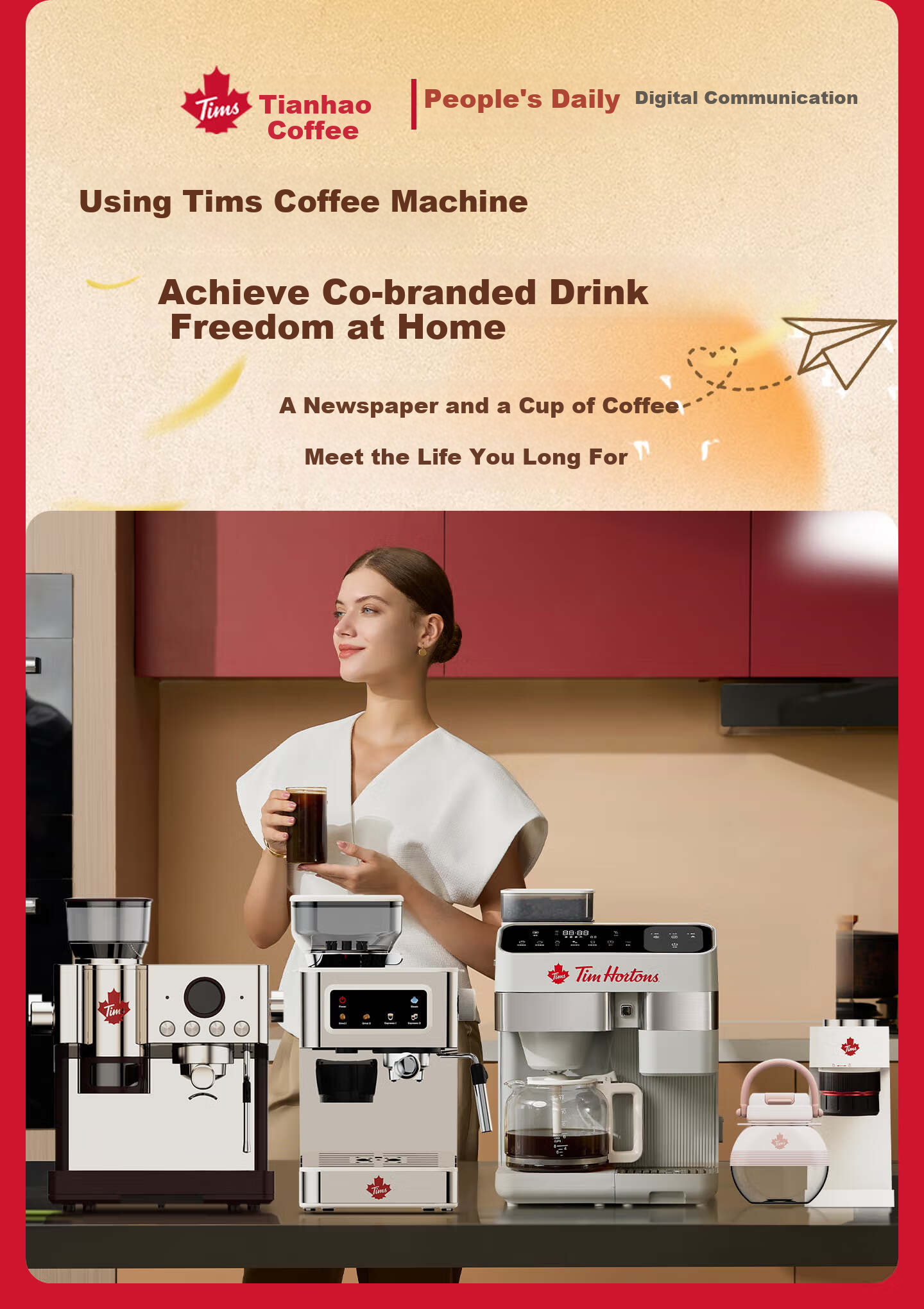 Tim Hortons Tianhao Capsule Coffee Machine Small Portable All-in-One Semi-Automatic Coffee Powder Capsule Dual-Use Office Birthday Gift A2 3