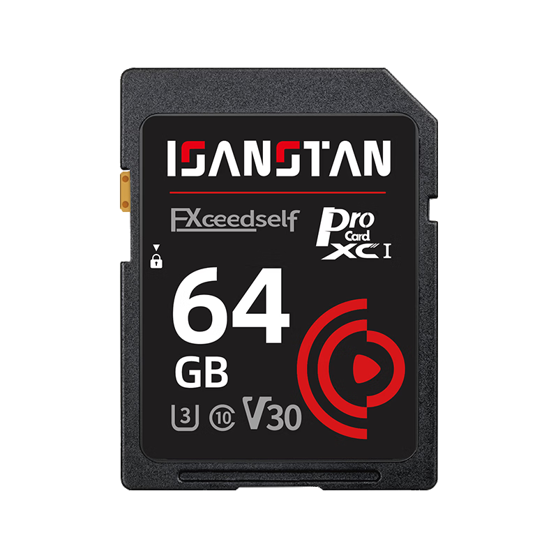 ISANSTAN Camera Memory Card 64GB Compatible with Canon/Sony/Nikon/Panasonic/Fujifilm CCD DSLR 4K Ultra HD U3 High-Speed V30 SD Storage Card