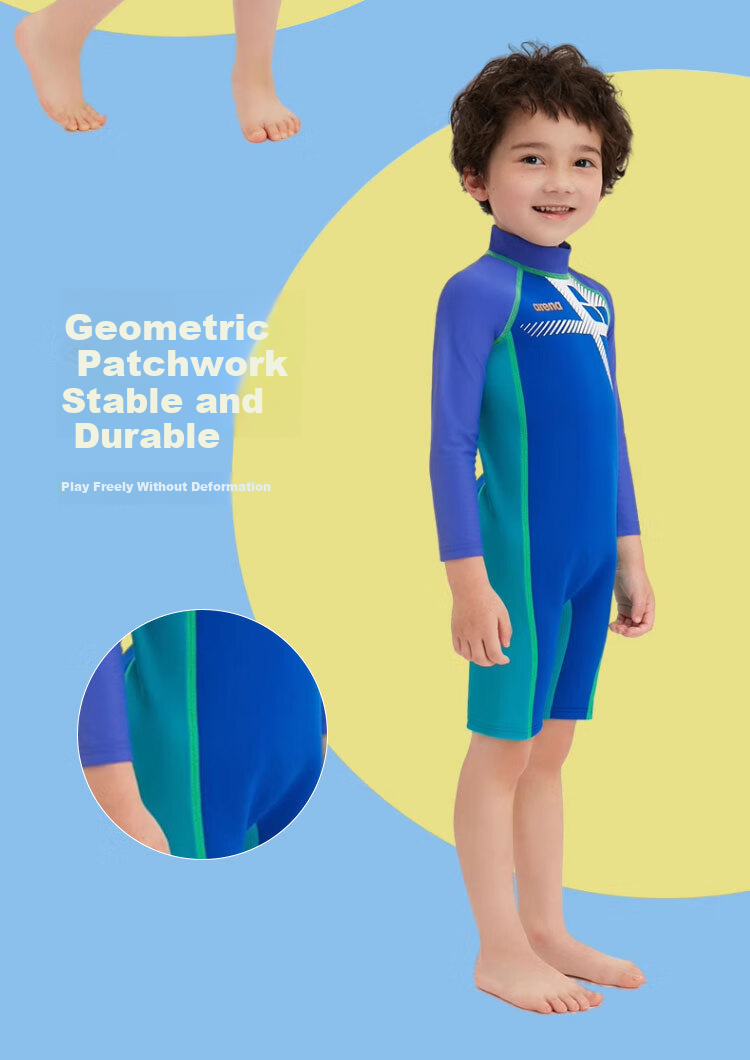Arena Kids Unisex One-Piece Sun Protection Quick-Dry Long Sleeve Soft Durable Surfing Swimsuit 5