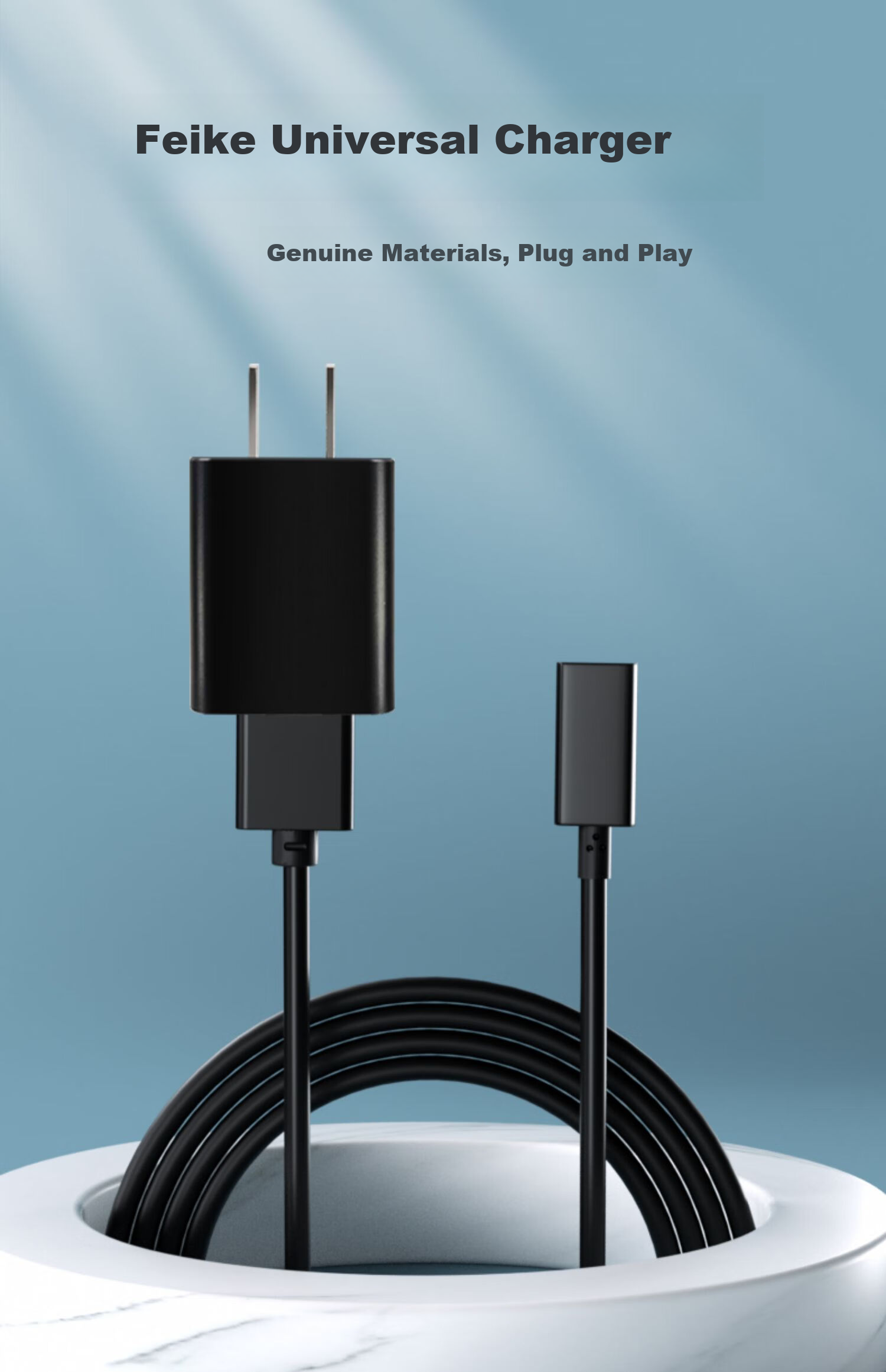 Jinling Shengbao Universal Charging Cable for Flyco Shaver FS339/372/375/377/619/620/801/802 1m Black 1