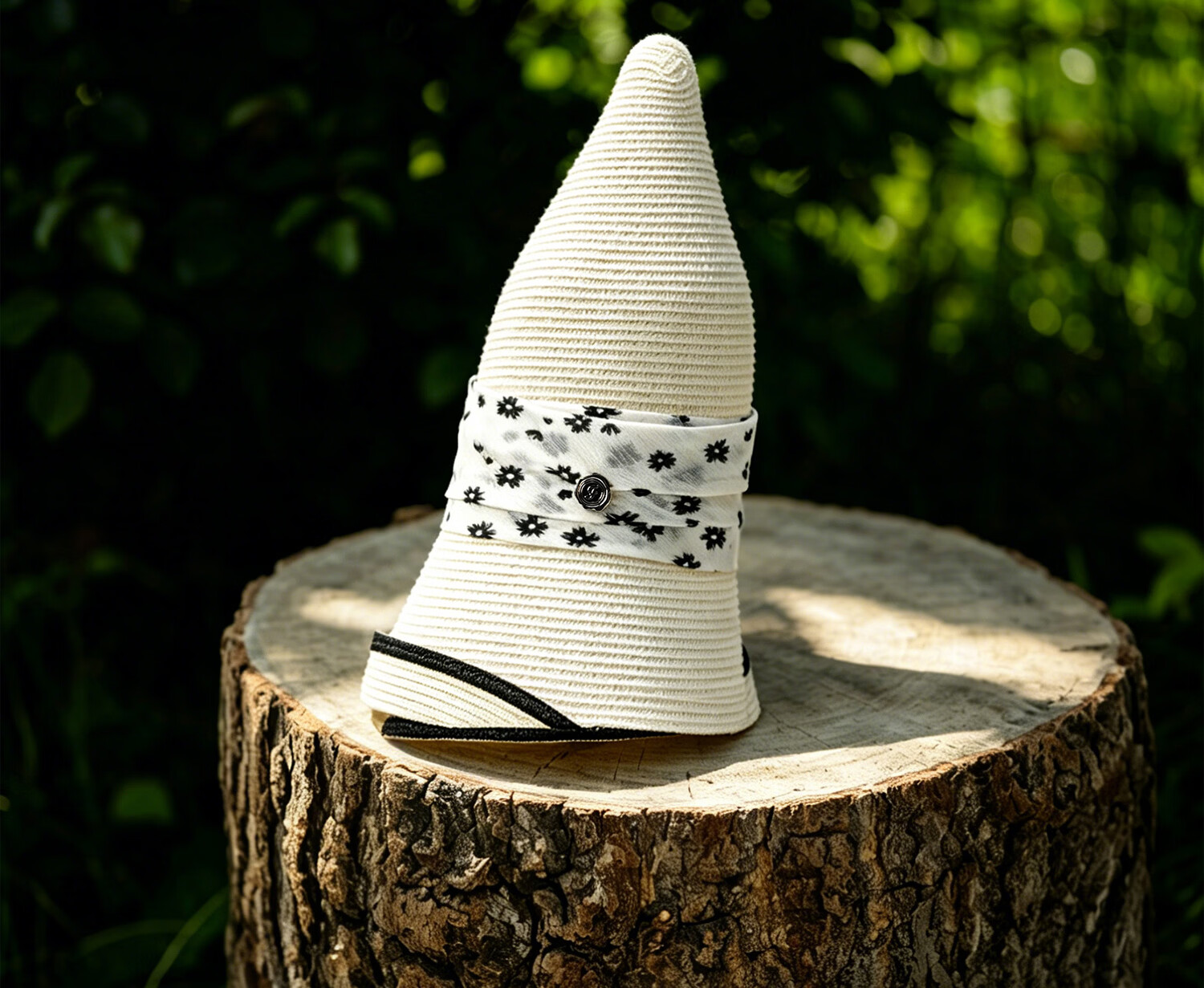 FANCET Women's Summer Elegant Rolled Brim Sun Hat Japanese Style Daisy Waist Stripe Bucket Hat Versatile Travel Cap 12