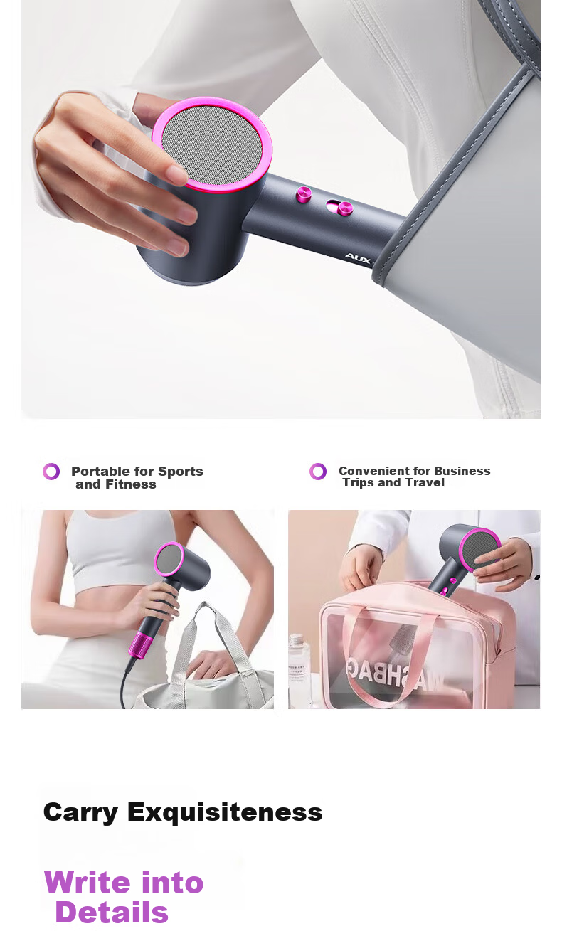 AUX High-Power 2400W Hair Dryer with Negative Ion Technology, High-Speed Strong Wind, Home Use Electric Hair Blower for Men and Women, Gift for Girlfriend 18