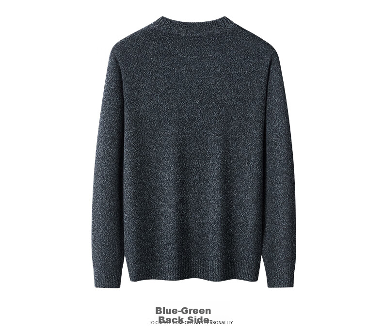 Hengyuanxiang Men's Thickened Wool Sweater Autumn Winter 100% Pure Wool Half Turtleneck Simple Casual Solid Color Knitwear 31