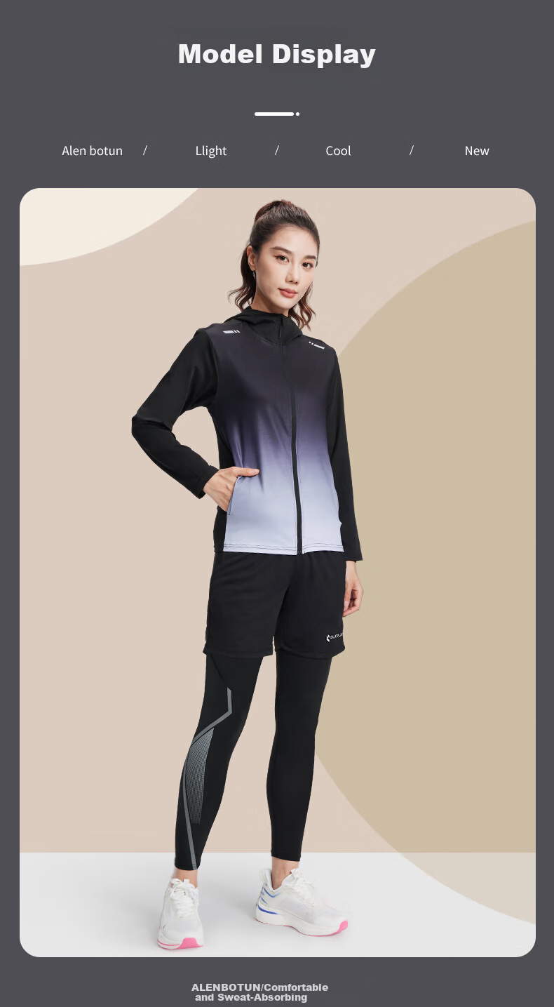 BURUITE Women's Yoga Sports Set Autumn Winter Running Fitness Badminton Cycling Tight Training Quick-Dry Slim Long Sleeve 7