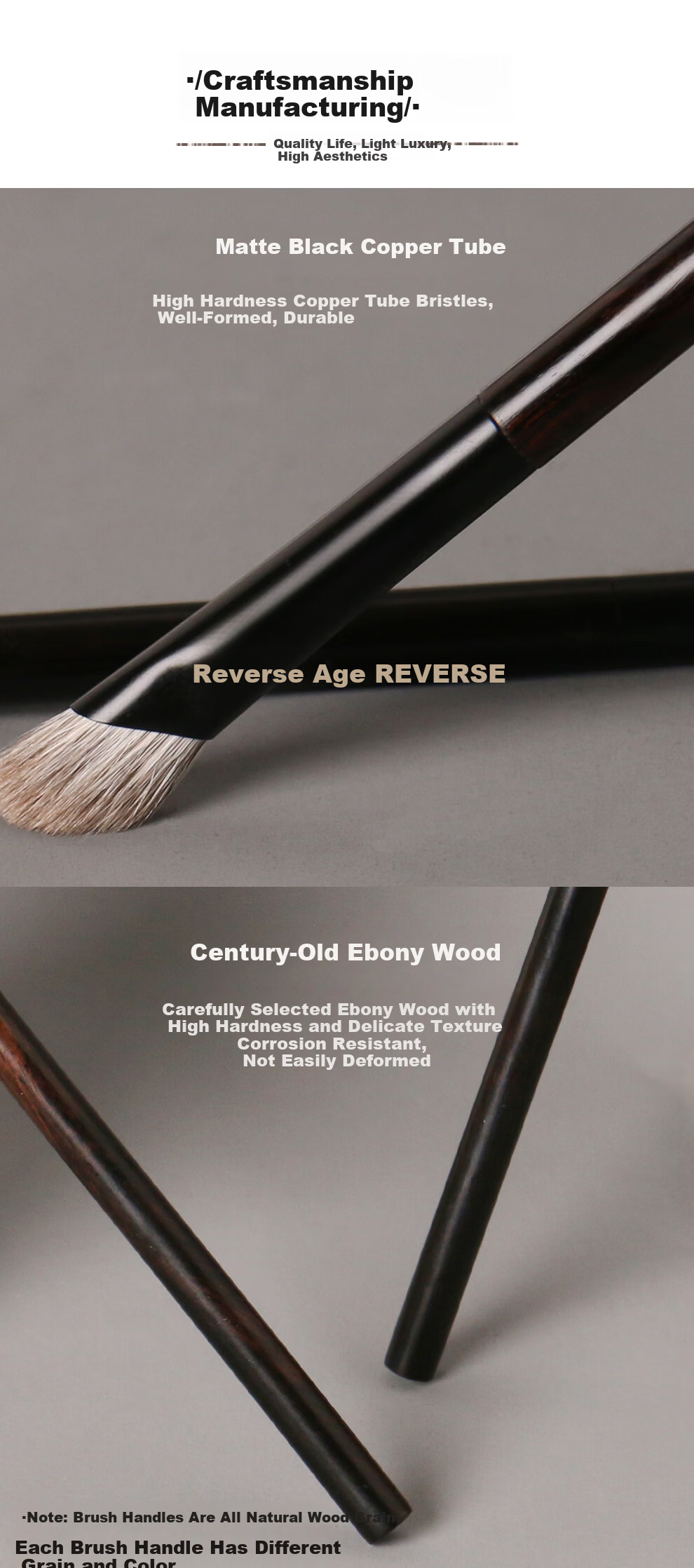 REVERSE Anti-Aging Sandalwood T09 Angled Nose Contour Brush Soft Animal Hair Slanted Head Beginner Portable Flat Makeup Brush 6
