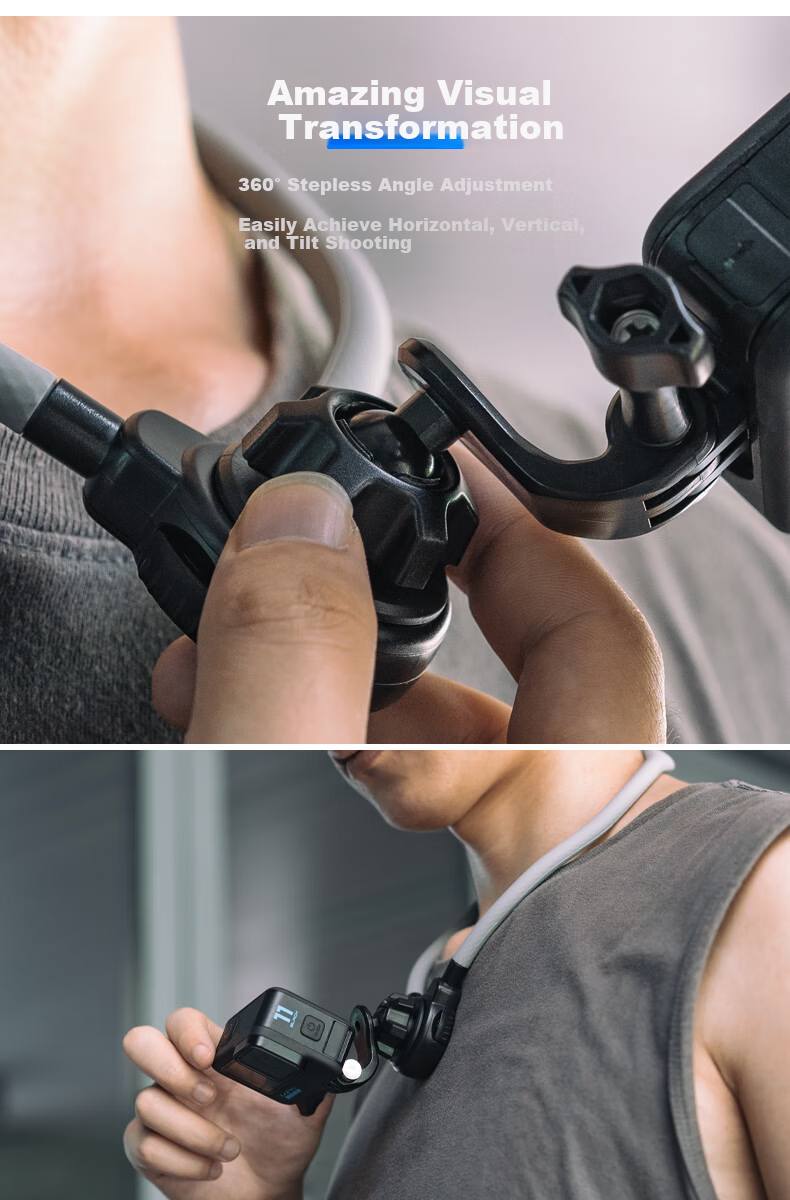 SUREWO Magnetic Neck Strap Mount for DJI Action 5 Pro/6/4, GoPro, Yingshi, Insta360 Ace Pro 2 Sports Camera Chest Mount Accessories 6