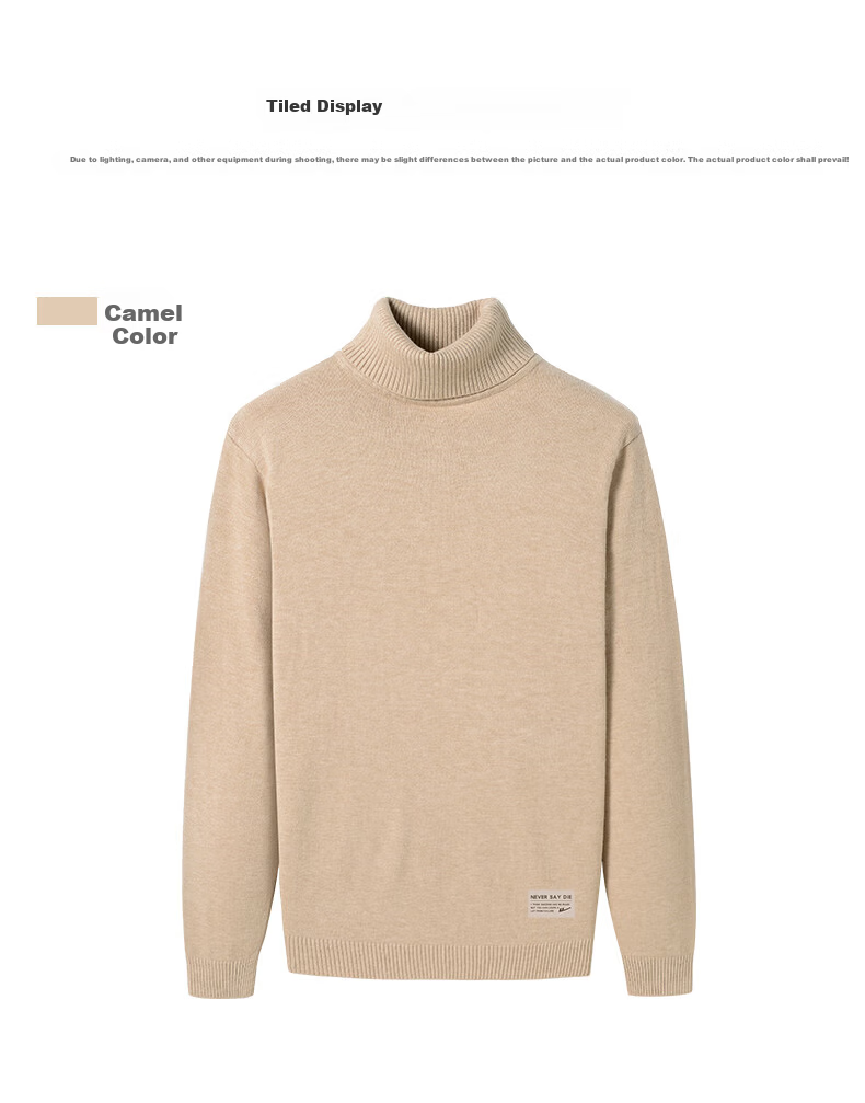 Warrior Men's Winter Warm Turtleneck Sweater Trendy Knit Pullover Woolen Shirt 13