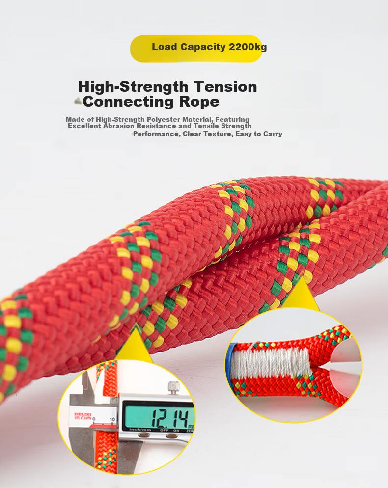 SHANDUAO Three-Point Safety Harness Quick-Connect Fall Protection AD9022 Double Small Hooks 1.8m 14