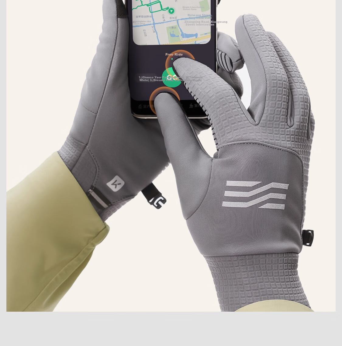 Keep Cycling Gloves [Microfiber Touchscreen] Warm Outdoor Windproof Coldproof Non-slip Electric Bike Autumn Winter Unisex 9