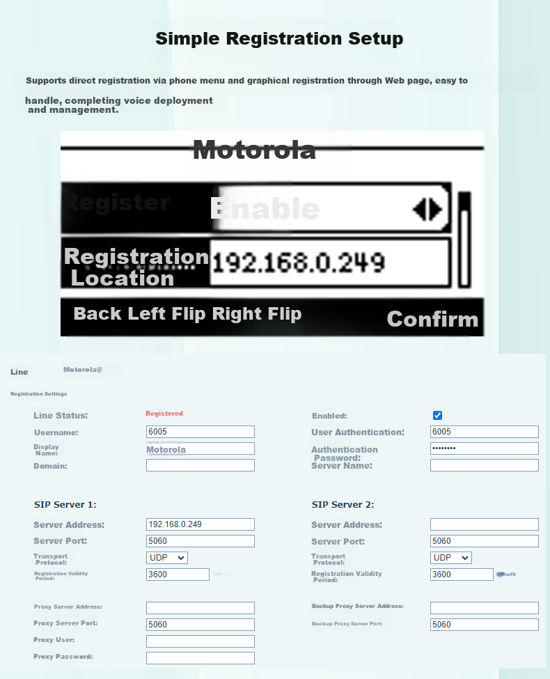 Motorola IP Phone Network Phone 100Mbps VOIP Desk Phone SIP Phone Office Fixed Phone Internal Intercom Compatible with Mainstream IPPBX IP9910-2 4