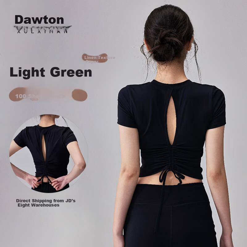 Xueqiman Padded Short Sleeve Yoga Top for Women 2026 New Premium Pilates Training Running Sports Fitness T-Shirt