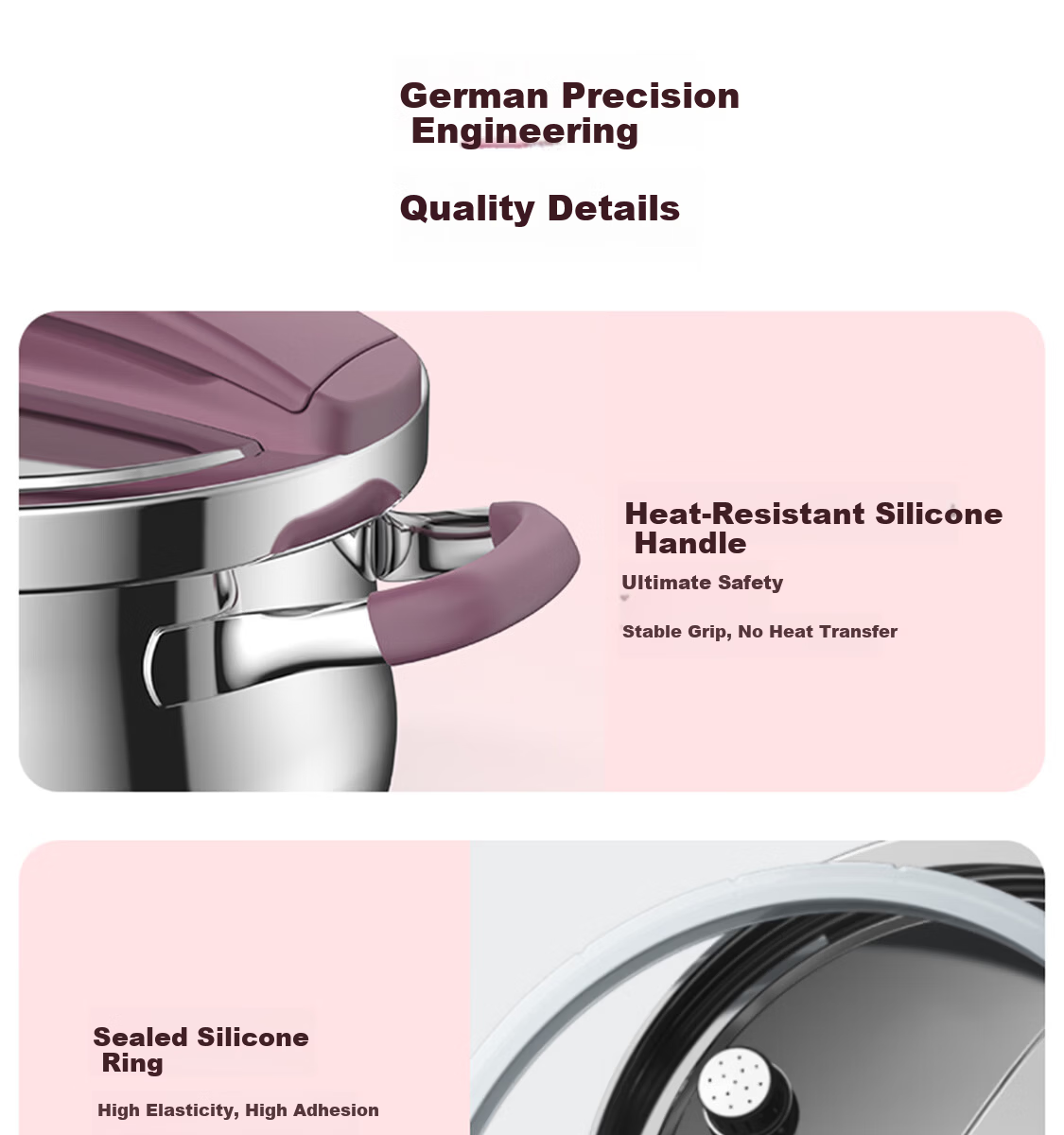 Kambach Pure Titanium Pressure Cooker Single-Handed Opening Multi-Safety Explosion-Proof Foldable Standing Lid Compatible with Induction and Gas Stoves 19