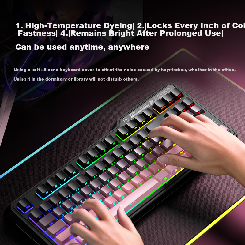 HP K120 Mechanical Feel Keyboard Wireless Wired Tri-Mode Gaming And Office Keyboard Universal White Equal Height Line White Panel + White Equal Height Side Engraved Keycaps