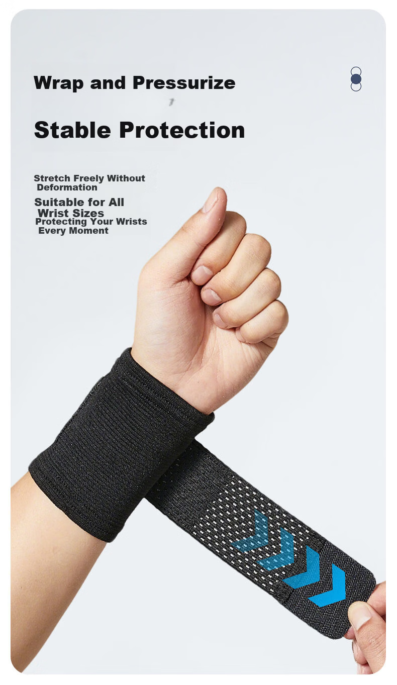 XTEP Wrist Support Fitness Bench Press Push-up Compression Wristband for Men Badminton Tendonitis Wrist Injury Brace 2 Pieces 2