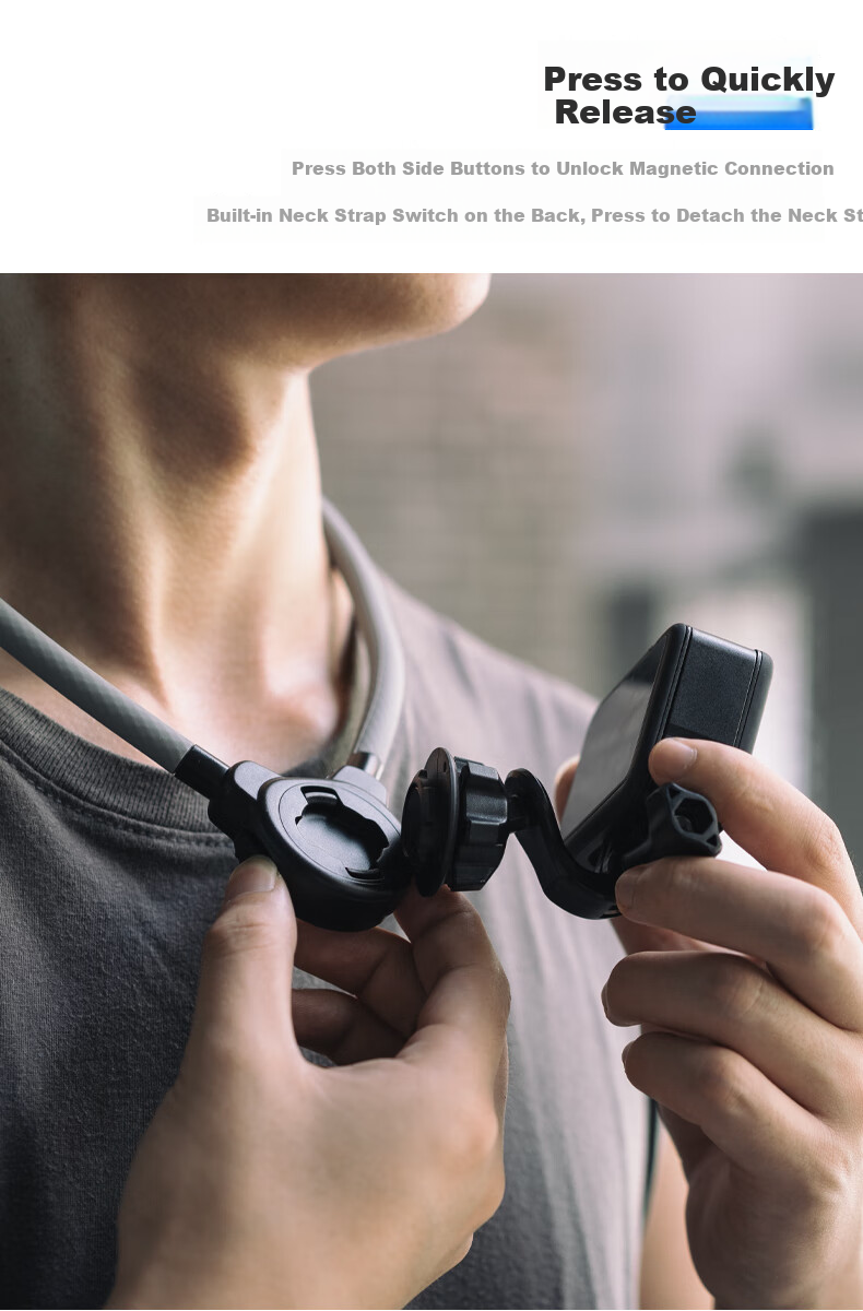 SUREWO Magnetic Neck Strap Mount for DJI Action 5 Pro/6/4, GoPro, Yingshi, Insta360 Ace Pro 2 Sports Camera Chest Mount Accessories 4