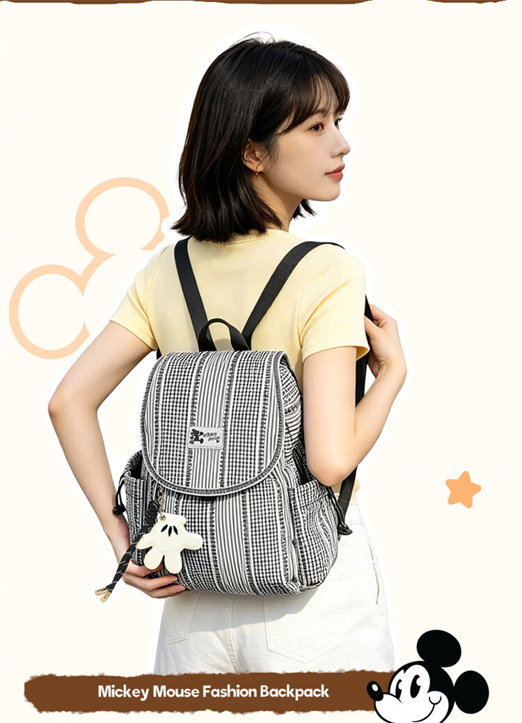 Disney Mickey Print Lightweight Canvas Backpack for Women Girls Birthday Gift 4