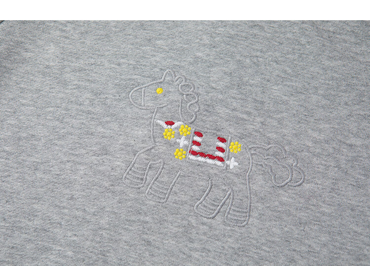 Demana [Cloud Oxygen Cotton Series] Summer Heavywork Pony Embroidery Crew Neck Long Sleeve Slim Fit Petite Sweatshirt for Women Premium Feel 18