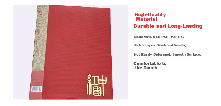 GuangBo High-Quality Double Strong A4 File Folder/Colored Document Folder Red A2052 4