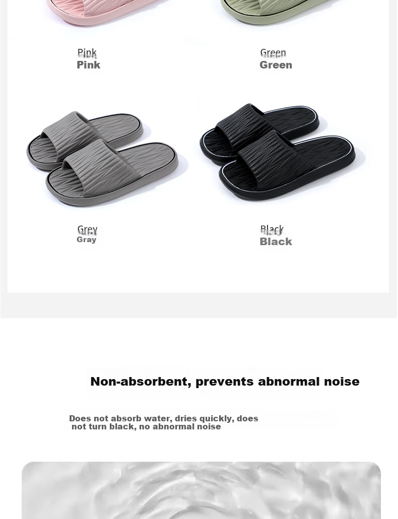 Grace Slippers, Comfortable Breathable Soft Sole EVA, Outdoor Couple Style, Home Thick-Soled Slippers for Summer, Gray, Size 40-41 8