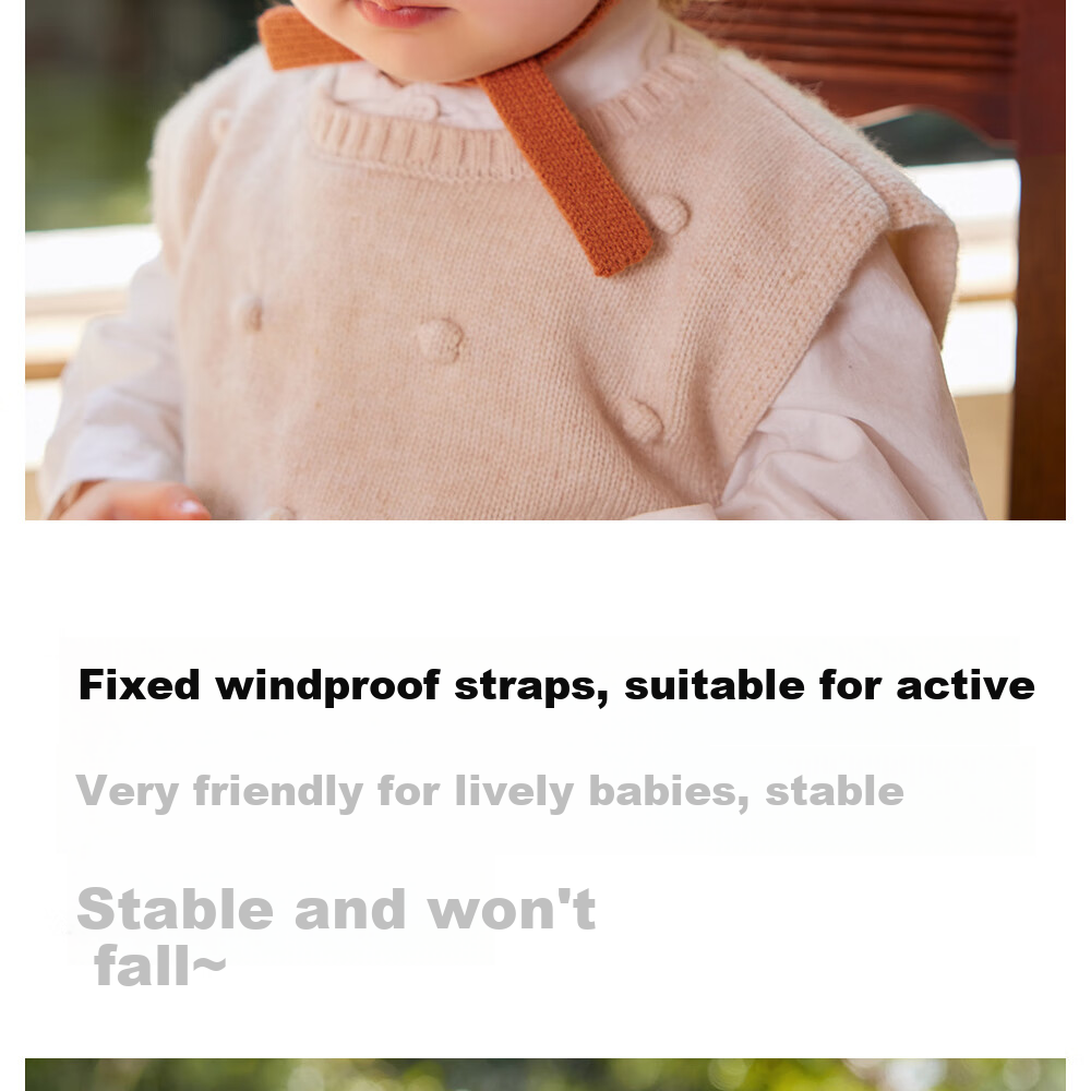 Beitais Baby Hat Autumn Winter Infant Boys Girls Wool Knit Warm Windproof Thickened Ear Protection Cap 18
