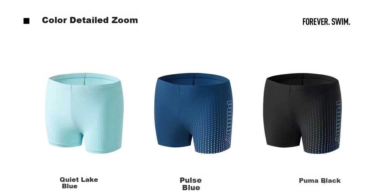 PUMA Men's Swim Trunks Anti-Embarrassment Boxer Briefs Original Yarn Sun Protection Quick-Dry Large Size Professional Hot Spring Swimwear Gear 16
