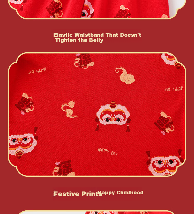 Badibadi Baby and Toddler Sleepwear Set Boys and Girls Autumn Clothes Homewear Wish Come True Red Size 120 13