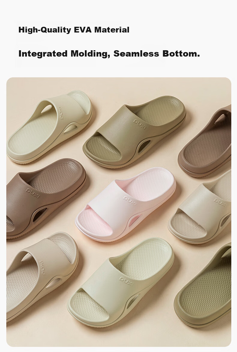 Puxi Women's Indoor Home Summer EVA Slippers Soft Sole Non-Slip Odor-Resistant Bathroom Sandals Men Sakura Pink Size 39-40 3
