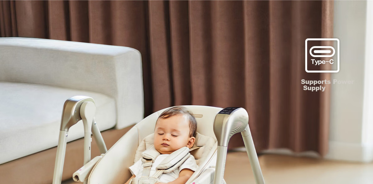 Beiyi 2-in-1 Baby High Chair and Rocker Khaki 22