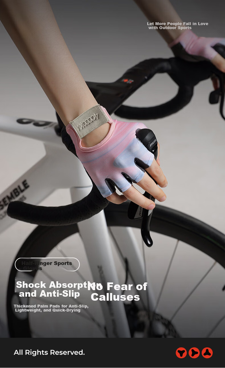 40,000km Cycling Half-Finger Gloves Outdoor Fitness Non-Slip Breathable Shock-Absorbing Wear-Resistant Thin Half-Finger Anti-Blister Gloves Size S 1