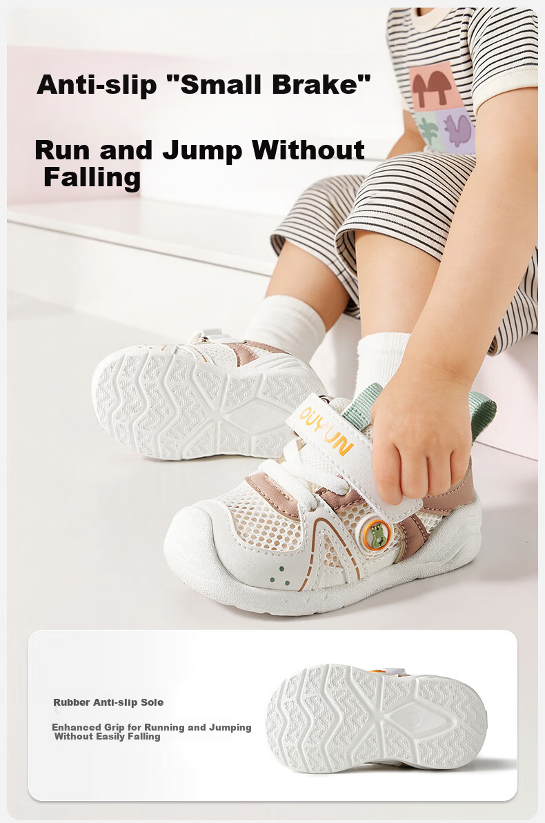OUYUN Infant Toddler Walking Shoes Spring Summer Baby Boys Girls Soft Sole Non-Slip Mesh Sandals Light Pink Purple Size 19 7
