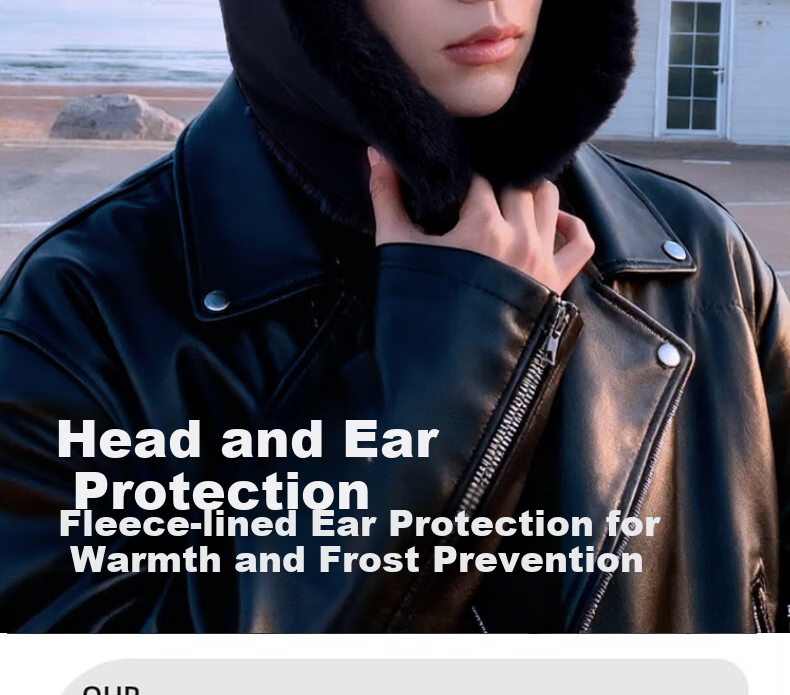 Red Dragonfly Men's Winter Trapper Hat Outdoor Fleece Thickened Windproof Cold-Resistant Cycling Warm Cotton Hat with Ear and Neck Protection 9