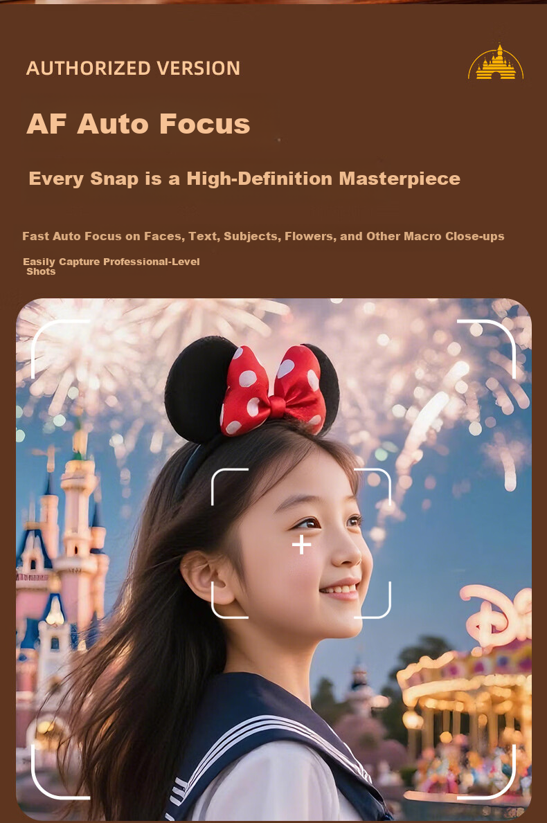 Disney Retro CCD Digital Camera with Flip Screen, Image Stabilization, Beauty Mode – Student Gift for Girlfriend's Birthday 520 13