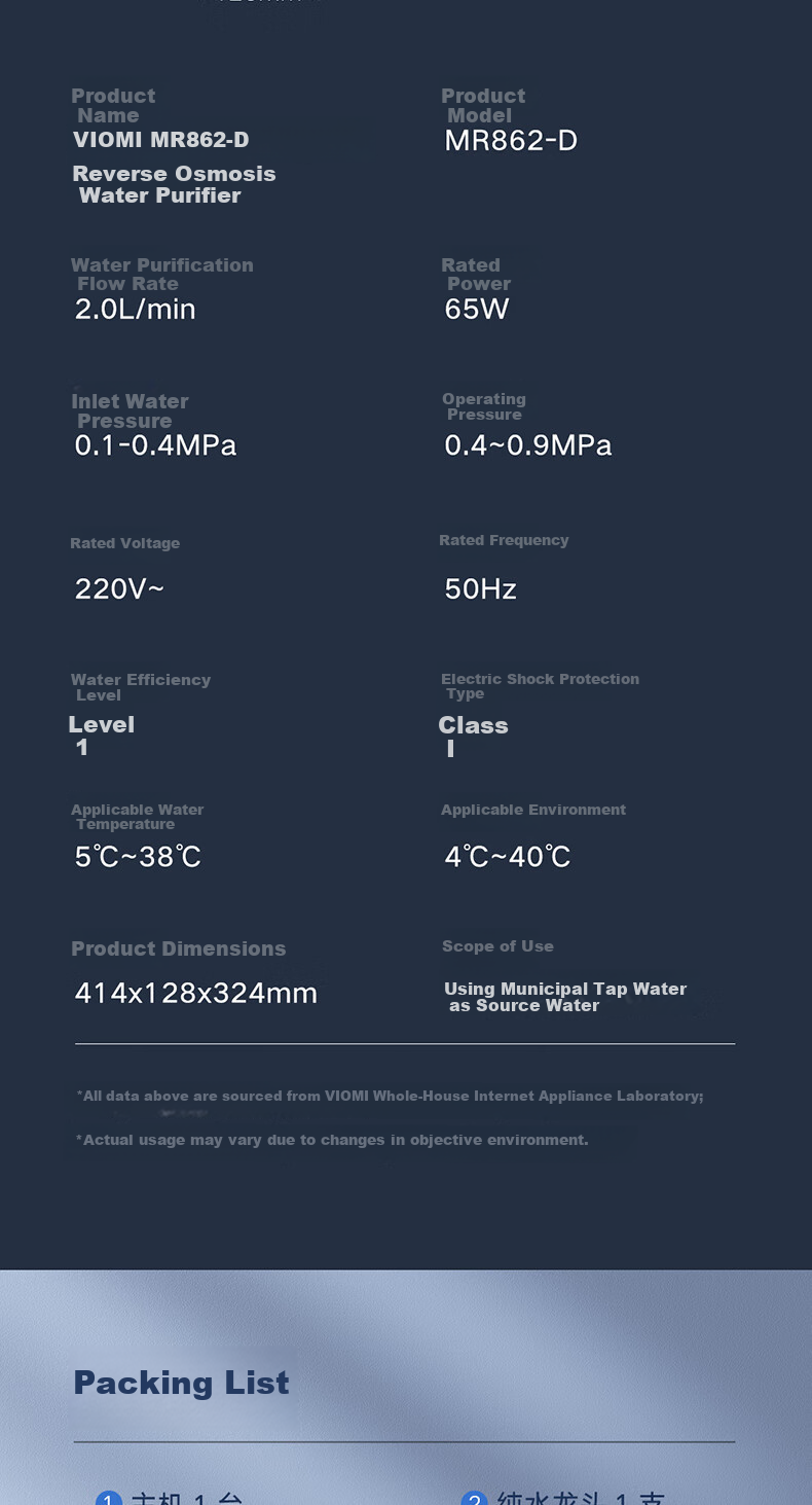 VIOMI Xiaojinglong 3Max 1000G Under-Sink Water Purifier 6-Year Long-Lasting RO Membrane Reverse Osmosis Household High Flow Zero Wastewater Scale Prevention Baby Direct Drinking Water Filter VR1032 15