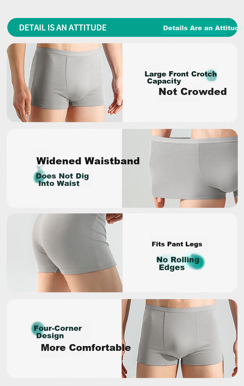 Beianshi Disposable Men's Boxer Briefs Pure Cotton Sterilized Wash-Free Travel Portable 8-Pack Gray 3XL 8