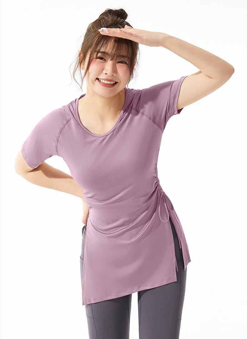 Langsha Women's Sports Short Sleeve Quick-Dry T-Shirt Plus Size Fitness Pilates Training Yoga Running Top Shirt 1
