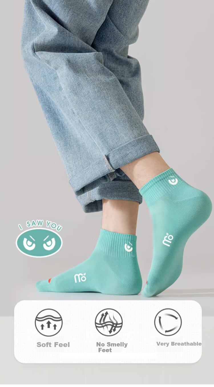 Modal 10 Pairs Men's Mid-Calf Socks Spring Summer Casual Breathable Student Short Socks 10A Antibacterial Deodorant Xinjiang Cotton Men's Socks 2