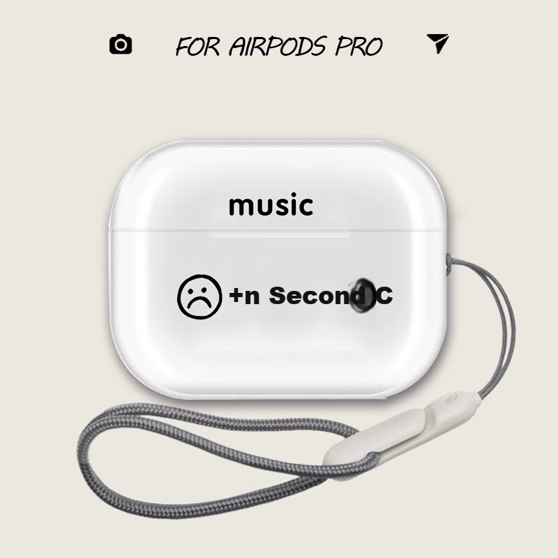 Beiyipin Creative Smiley Note Transparent Protective Case for AirPods Pro and AirPods 3 Music Happy Apple Earphone Case 2