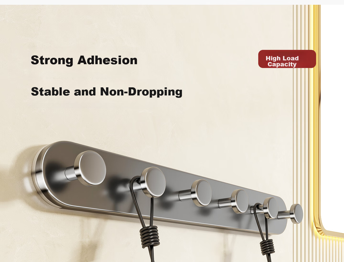 Hakkai Bird Suction Cup Hook Rack - Strong Load-Bearing No-Drill Door Hanger for Entryway and Bathroom 4