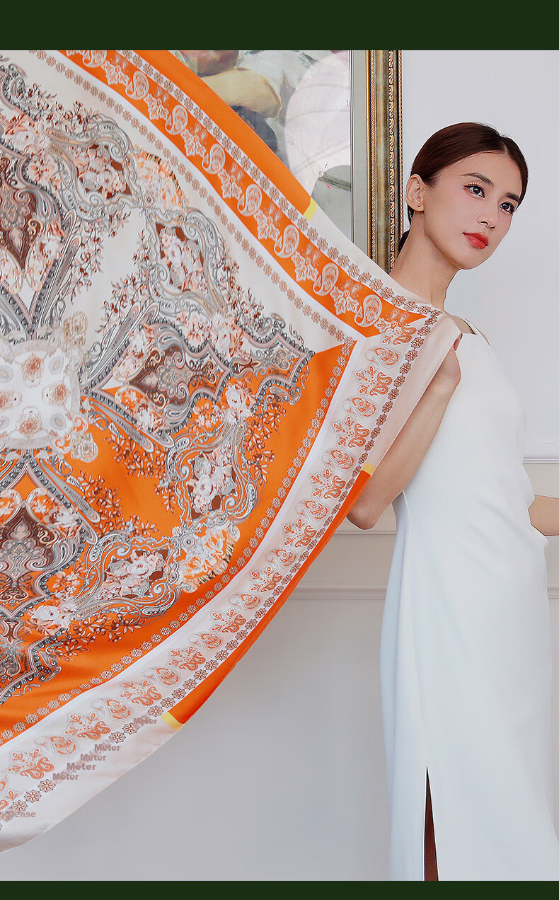 Da Vinci Code Silk Scarf for Women Spring Summer Mulberry Silk Square Scarf Silk Shawl Gift for Mom Mother's Day Birthday 13