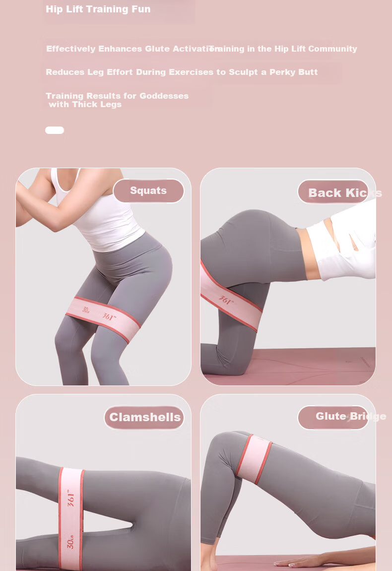 361° Yoga Resistance Band Elastic Fitness Glute Trainer Hip Lifting Stretching Loop Squat Pull Band for Women 9